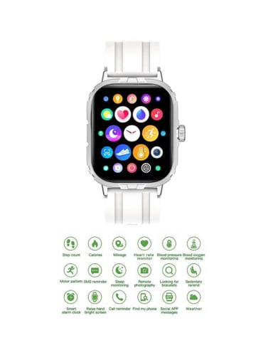SmartCase Smartwatch w kolorze biało-srebrnym