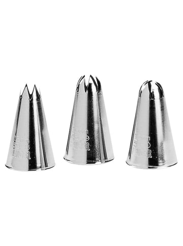 Kaiser 3er-Set: Edelstahl-Spritztüllen "Inspiration" - (H)4 cm