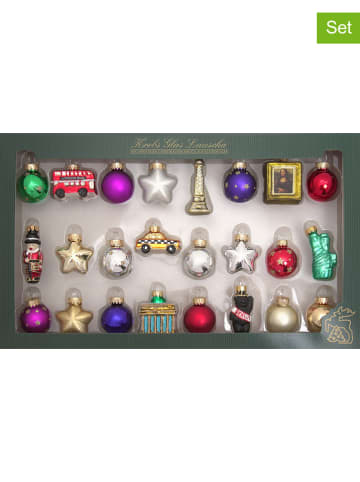 Krebs Glas Lauscha Christbaumornamente "Mini-Figurensortiment" in Bunt - 24 Stück