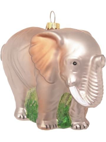 Krebs Glas Lauscha Kerstboomversiering "Olifant" grijs - (L)12 cm