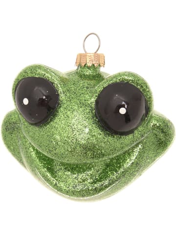 Krebs Glas Lauscha Kerstboomversiering "Kikkerkop" groen - (B)9 cm
