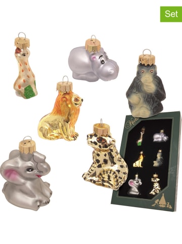 Krebs Glas Lauscha Christbaumornamente "Mini Zoo" in Bunt - 6 Stück