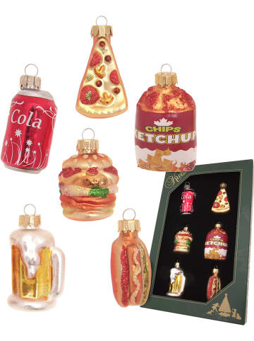 Krebs Glas Lauscha Christbaumornamente "Mini Food" in Bunt - (L)6 cm