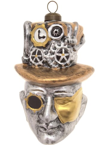 Krebs Glas Lauscha Kerstboomversiering "Steampunk" zilverkleurig/goudkleurig - (L)11 cm