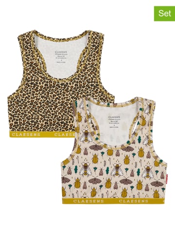 Claesens 2er-Set: Bustiers in Beige/ Braun