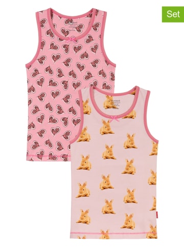 Claesens 2er-Set: Unterhemden in Pink/ Hellbraun