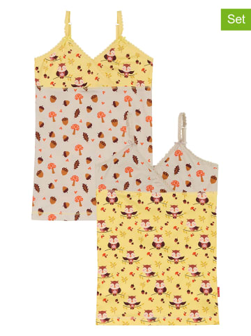 Claesens 2-delige set: onderhemden beige/geel