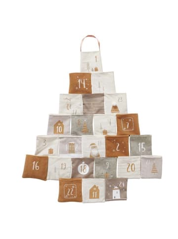 Boltze Adventskalender "Halmstad" in Hellbraun/ Weiß/ Grau - (B)67 x (H)73,5 cm