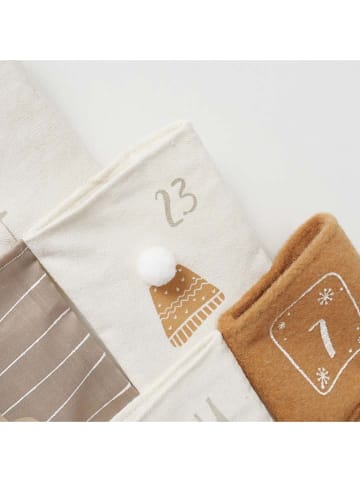 Boltze Adventskalender "Halmstad" lichtbruin/wit/grijs - (B)67 x (H)73,5 cm