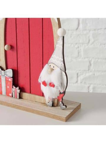 Boltze 2-delige set: decoratieve objecten beige/rood - (B)21 x (H)23,5 cm