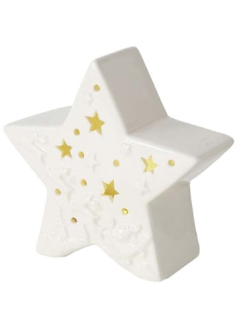 Boltze LED-Dekoaufsteller "Maltesy" in Weiß - (B)13 x (H)13 cm