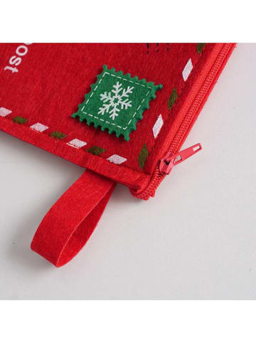Boltze 2-delige set: geschenktasjes "Brev" grijs/rood - (B)19 x (H)13 cm