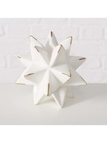 Boltze Kaarshouder "Gunilla" wit - (H)9,5 x Ø 10 cm