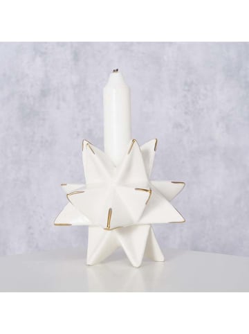 Boltze Kaarshouder "Gunilla" wit - (H)9,5 x Ø 10 cm
