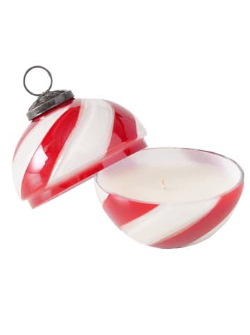 Boltze Kaarshouder "Sugis" rood/wit - Ø 10 cm