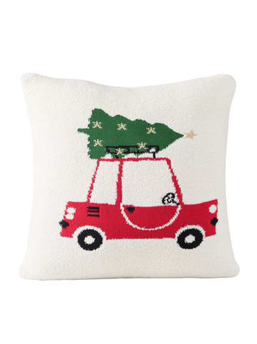 Boltze Kussen "Criso" wit/rood/groen - (L)45 x (B)45 cm