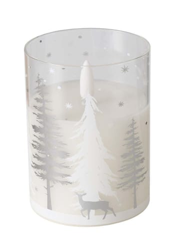 Boltze Świeca LED "Vancouver" w kolorze biało-szarym - wys. 10,5 x Ø 7,5 cm