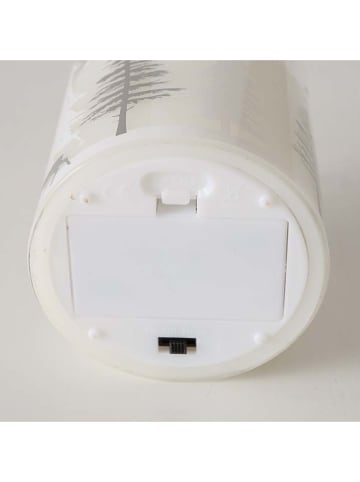 Boltze LED-Kerze "Vancouver" in Weiß/ Grau - (H)10,5 x Ø 7,5 cm