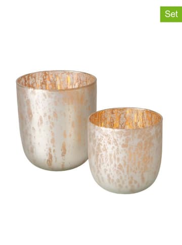 Boltze 2er-Set: Windlichter "Rowina" in Gold