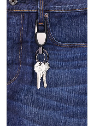 Troika Schlüsselanhänger "Carabiniero" in Silber/ Schwarz