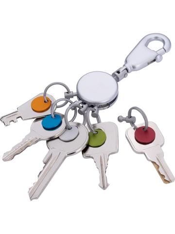 Troika Schlüsselanhänger in Silber/ Bunt