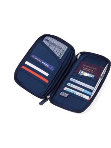 Troika Reisedokumente-Etui in Dunkelblau - (B)24,3 x (H)13,3 x (T)2,2 cm
