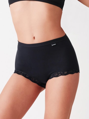 COTONELLA Pełne figi high waist w kolorze czarnym