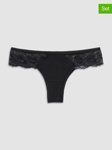 COTONELLA 2er-Set: Slips in Schwarz