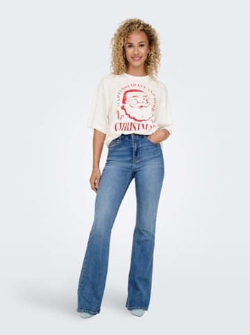 ONLY Shirt in Weiß/ Rot