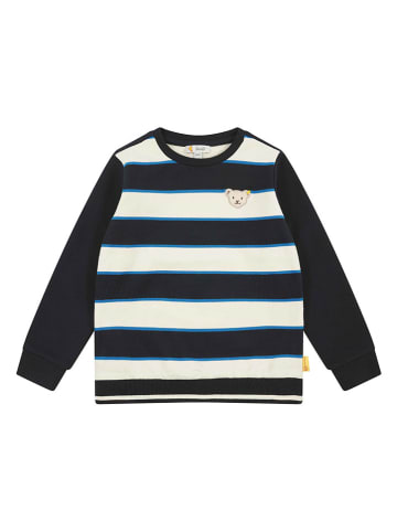 Steiff Sweatshirt in Creme/ Schwarz/ Blau