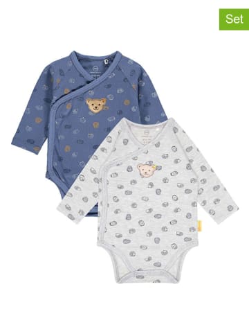 Steiff 2er-Set: Bodys in Hellblau/ Blau