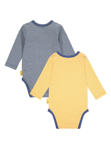 Steiff 2-delige set: rompers donkerblauw/geel