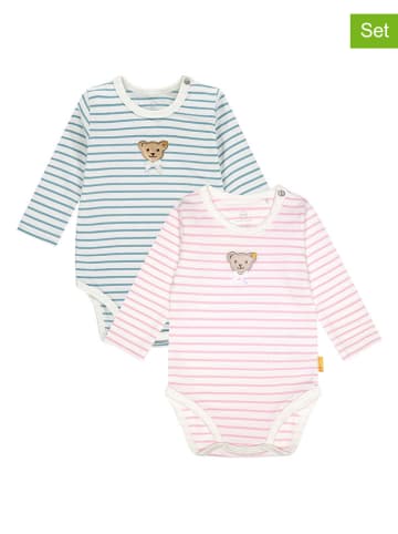 Steiff 2er-Set: Bodys in Hellblau/ Rosa