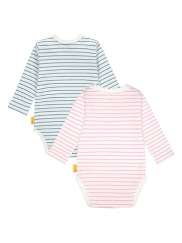 Steiff 2er-Set: Bodys in Hellblau/ Rosa