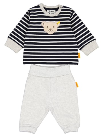 Steiff 2tlg. Outfit in Dunkelblau/ Grau