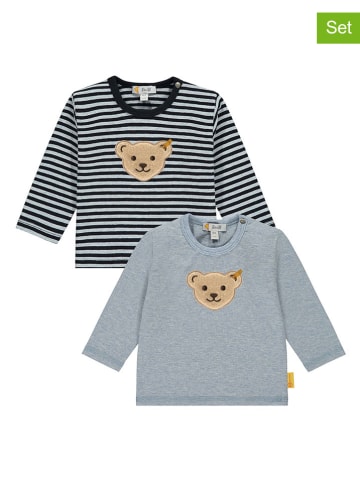 Steiff 2er-Set: Longsleeves in Blau/ Schwarz