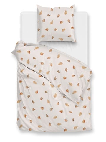 Zo!Home Bettwäsche-Set "Aurelia" in Creme/ Hellbraun