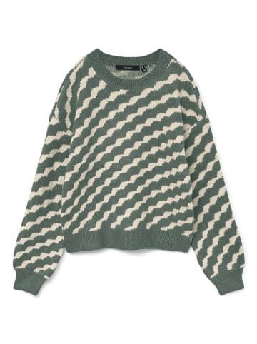 Vero Moda Pullover in Grün/ Creme