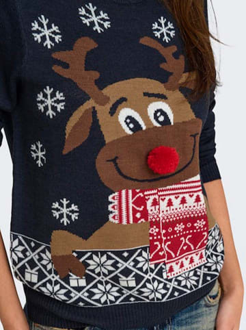 ONLY Sweter w kolorze granatowo-brązowym