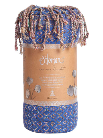 Ottoman Hamamdoek "Jasmijn" blauw - (L)200 x (B)100 cm