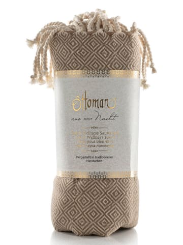 Ottoman Hamamtuch "Raute" in Hellbraun - (L)170 x (B)80 cm