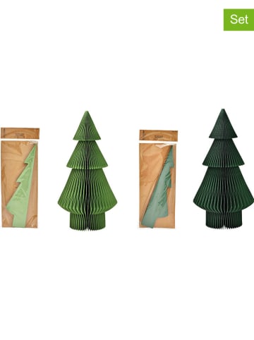 G. Wurm 2er-Set: Aufsteller "Tannenbaum" in Grün - (B)15 x (H)30 x (T)15 cm