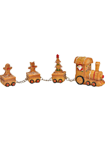 G. Wurm Decoratief object "Kersttrein" lichtbruin - (B)24 x (H)6 x (D)3 cm