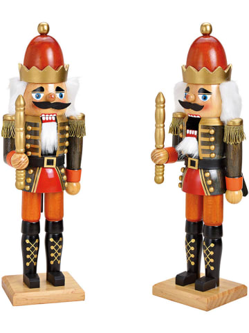 G. Wurm Decoratief figuur "Notenkraker" rood/zwart - (B)14 x (H)45 x (D)11 cm