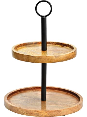 G. Wurm Etagere in Hellbraun/ Schwarz - (B)25 x (H)31 x (T)25 cm