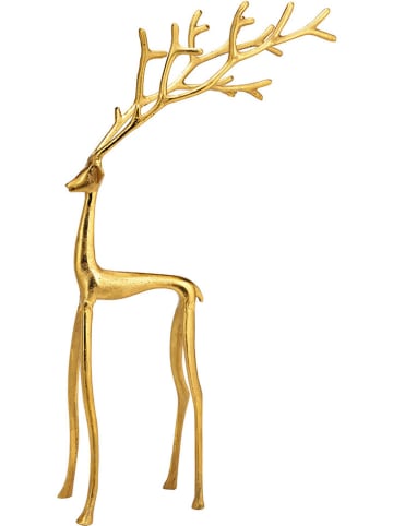 G. Wurm Dekofigur "Hirsch" in Gold - (B)29 x (H)59 x (T)12 cm