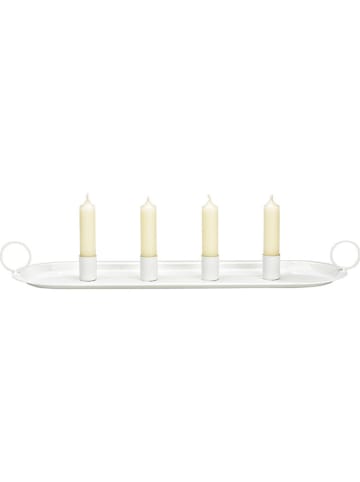 G. Wurm Kerzenhalter "Adventskranz" in Weiß - (B)49 x (H)6 x (T)14 cm
