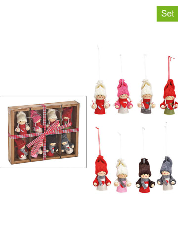 G. Wurm 8-delige set: kersthangers "Winterkind" meerkleurig - (B)4 x (H)7 x (D)3 cm