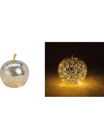 G. Wurm LED-Dekoobjekt "Apfel" in Silber - (H)17 x Ø 16 cm