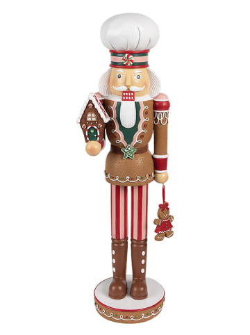 Clayre & Eef Decoratief figuur "Notenkraker" lichtroze/lichtbruin - (B)13 x (H)46 x (D)12 cm
